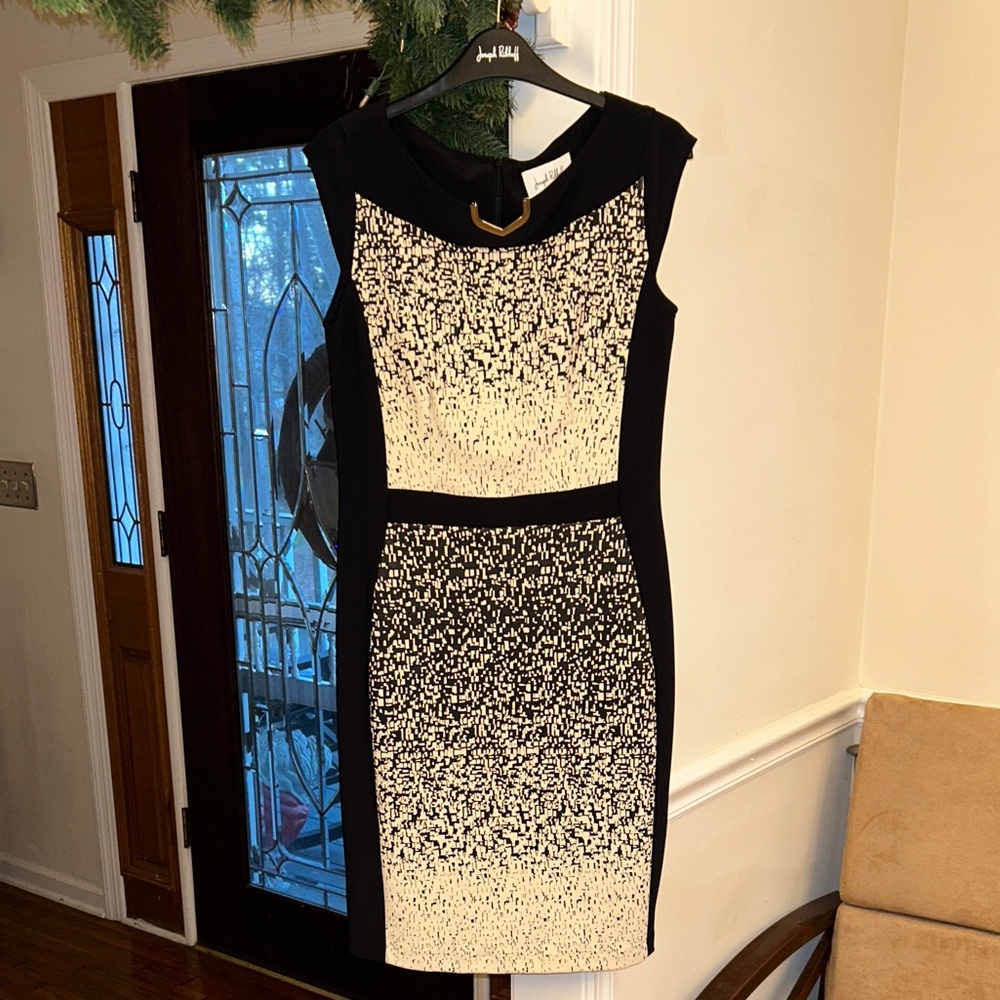 Joseph Ribkoff Black and Beige Mini Dress- New with tags!! Size 10